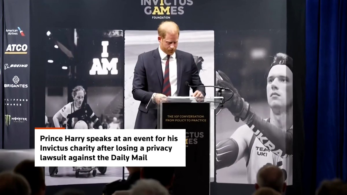 Prince Harry arrived in the UK to promote the Invictus Games, which will take place in Birmingham, central England, next year. He spoke at an event for the charity after losing a privacy lawsuit against the Daily Mail earlier in the day