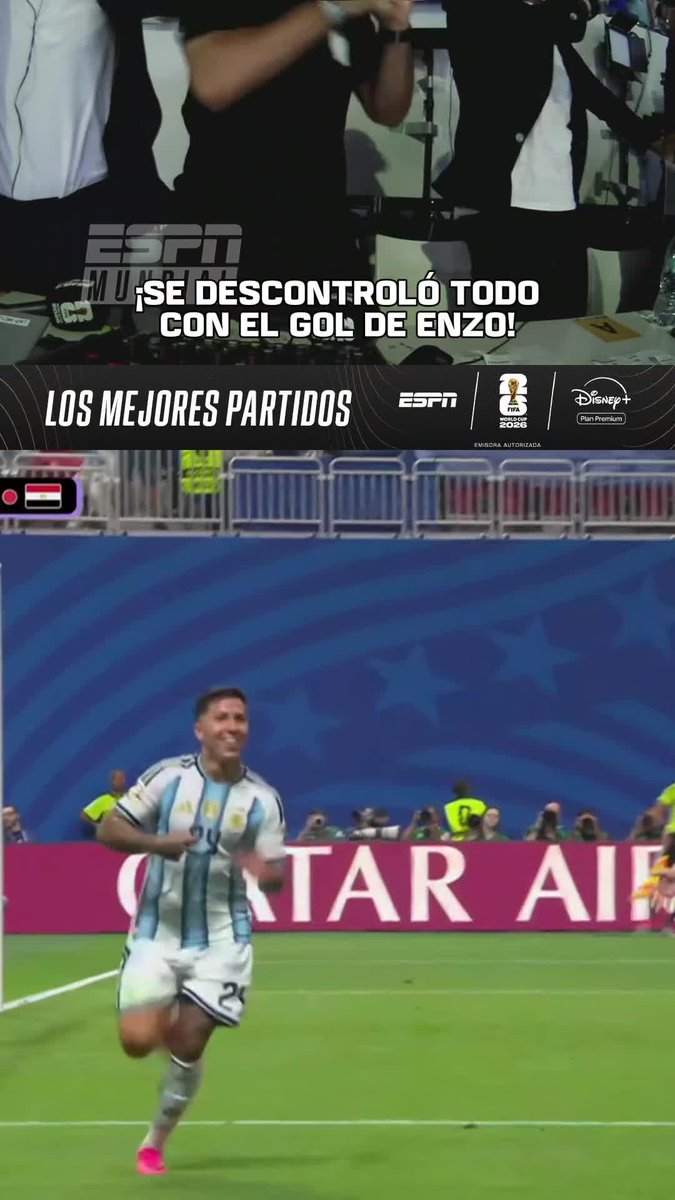 ¡¡DESCONTROL TOTAL DEL POLLO, EL KUN Y TEVEZ CON EL AGÓNICO GOL DE ENZO FERNÁNDEZ PARA EL 3-2 DE ARGENTINA ANTE EGIPTO!! ¡LA SCALONETA ESTÁ EN CUARTOS DE FINAL! 🙌🏻 #ESPNMundial 📺 Mirá los mejores partidos de la #FIFAWorldCup por ESPN, en el Plan Premium de #DisneyPlus