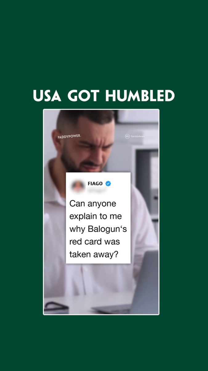 Donald Trump made some calls, but Folarin Balogun decided to serve out his suspension on the pitch anyway. The USA were bounced out by Belgium and the world celebrated... It's... Fan Denial. 18+ GambleAware
