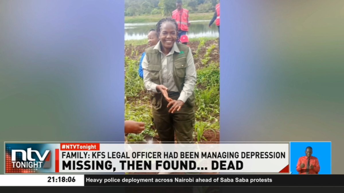 Missing, Then Found... Dead Esther Wairimu Keige’s legal prowess earned her stripes, eventually securing her a position at KSF. Yet, for the past month, Esther’s family was unable to locate her. Her body was later discovered on a farm in Juja. #NTVTonight NginaKirori
