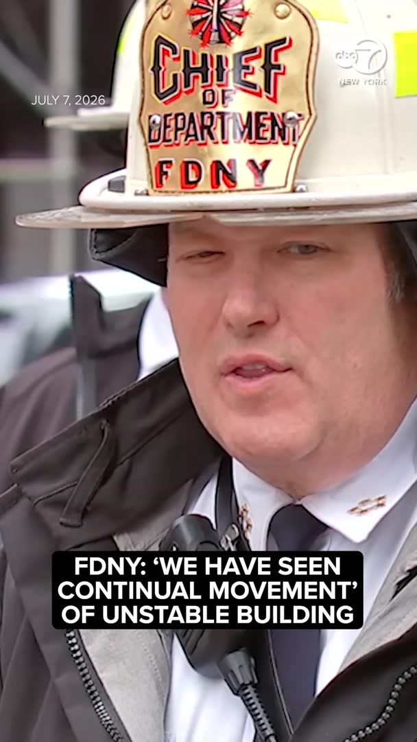 FDNY Chief of Department John Esposito says the unstable Midtown building continues to shift, prompting ongoing evacuations. Officials have established both a collapse zone and a frozen zone as crews monitor the situation.