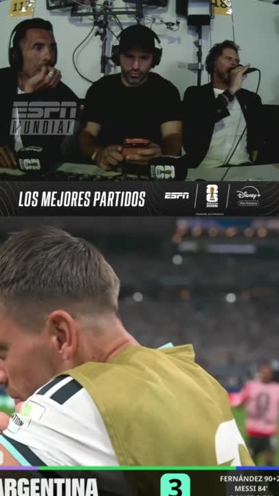 "LLORA MESSI, LLORAMOS TODOS... ¡ASÍ DEFIENDO UN CAMPEÓN DEL MUNDO LA CORONA". Pitazo final, abrazo del Kun, Tevez y el Pollo tras el pitazo final. 🙌🏻 #ESPNMundial 📺 Mirá los mejores partidos de la #FIFAWorldCup por ESPN, en el Plan Premium de #DisneyPlus