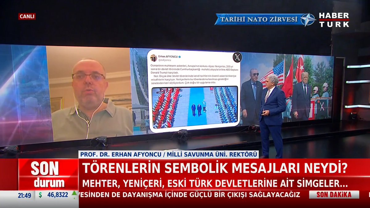 Türk milliyetçisi Erhan Afyoncu: 1- Fransa da Napolyonun askerleri karşılıyor 2- Moğalistan da Cengiz'in askerleri karşılıyor 3- Vatikan da isviçre 4-Türkiye de geç kalınmıştı bu Yeniçeri karşılaması. 👏👏 5- Murat bardakçı ile 15 senedir uğraşıyoruz