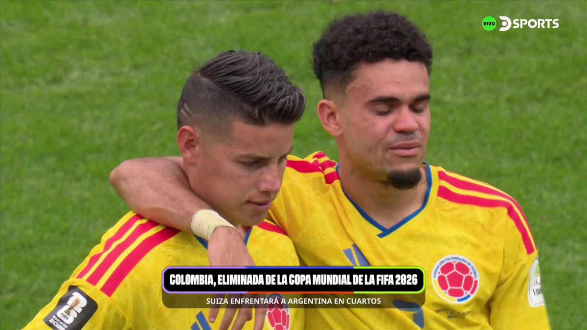 ❤️‍🩹 James Rodríguez consuela a Luis Díaz tras la eliminación de Colombia en el Mundial