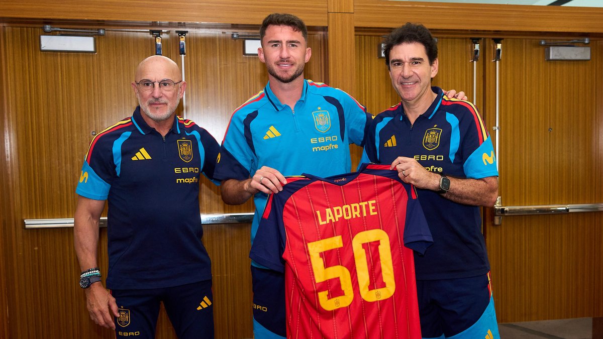Ayme Aymeric Laporte se une al club de los 5⃣0⃣. ¡¡Enhorabuena, titán!! #VamosEspaña | #CopaMundialFIFA