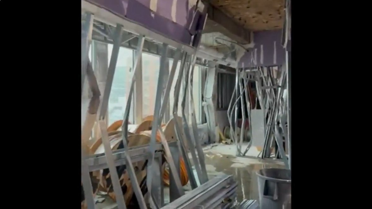 At least nine buildings, including a school and hotel, were evacuated amid fears a building under construction in NYC may collapse. Images from inside show its structural supports buckling. Aaron Katersky reports as crews work to stabilize the structure.