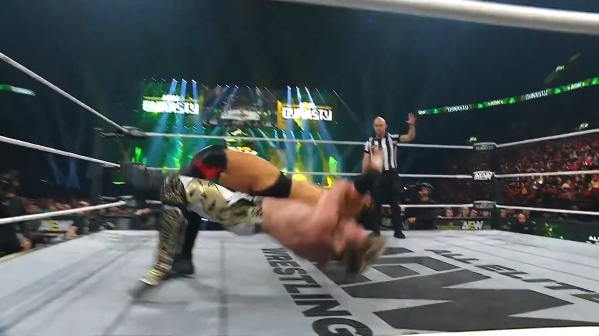 Earlier this year, MJF and Kenny Omega spent almost an hour beating the hell out of each other at #AEWDynasty in an instant classic! Kenny Omega won't be able to challenge for the AEW World Title EVER AGAIN if he can't beat Maxwell Jacob Friedman™️ at #AEWDynamite Beach Break, TOMORROW!