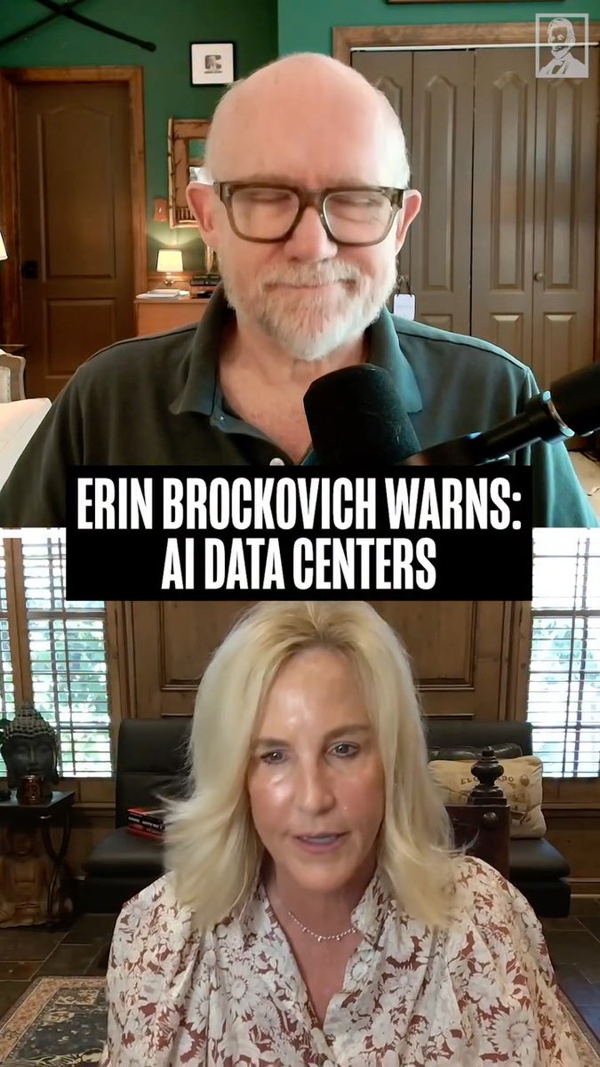 AI data centers pose a grave threat to the health, wealth, and safety of our communities. Consumer advocate and environmental activist Erin Brockovich is standing up to these companies because Trump won't. Catch the podcast on YouTube: