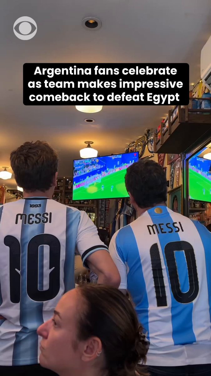 Argentina fans roared in delight as the national team made a stunning comeback to beat Egypt, after they were down 2-0. Fans at Argentinian bar Buenos Aires in New York City tell CBS News' Riley Callanan why they believe so much in this team, and whether they think it could be Lionel Messi's last chance to win the cup.