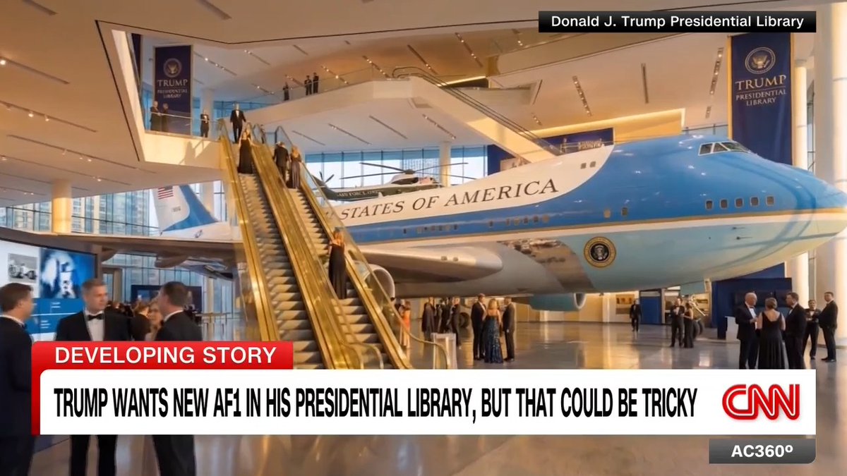 President Trump says the new Air Force One plane, which was a gift from Qatar to the US government, will be donated and reside in his future presidential library. Randi Kaye digs into whether or not he can actually do that.