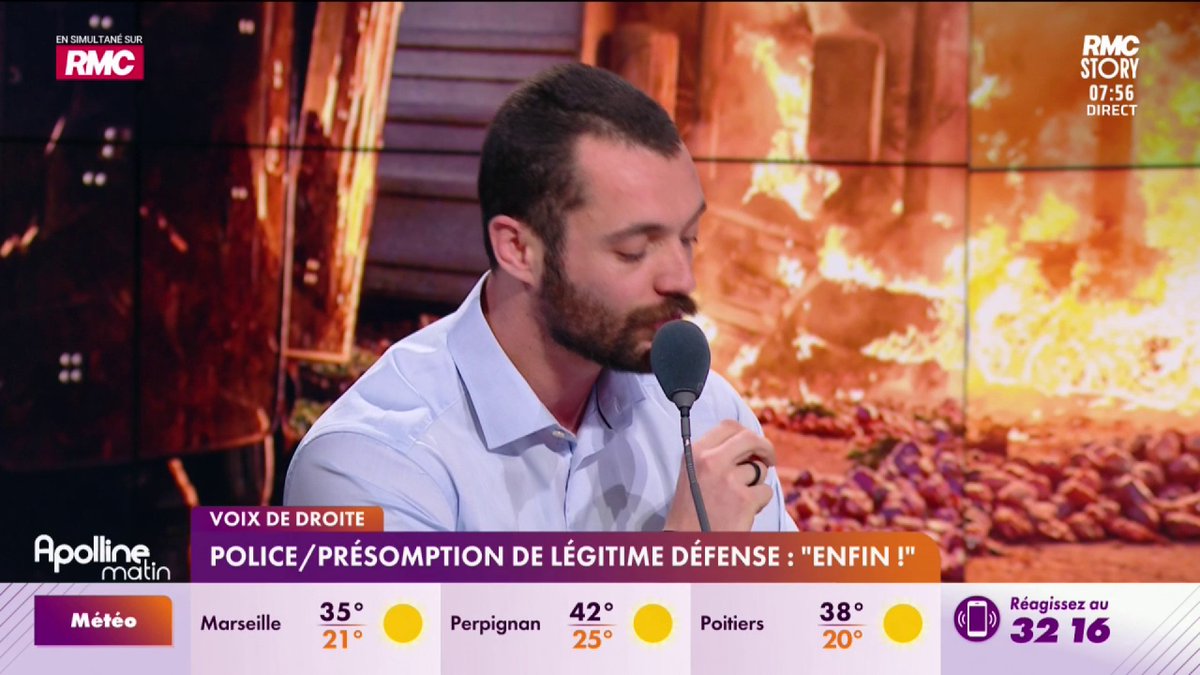 🔴 L'Assemblée nationale a adopté une présomption de légitime défense pour les forces de l'ordre. La France insoumise dénonce un "permis de tuer". 🎙️ "C’est une excellente nouvelle ! L'État détient le monopole de la violence légitime", se réjouit Louis Sarkozy #ApollineMatin