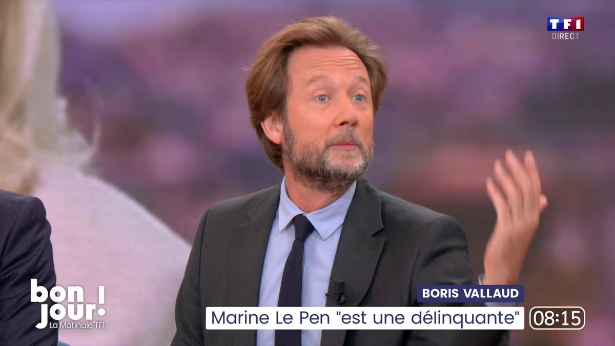 🗣️ Marine Le Pen : "Le slogan de son père était 'Mains propres et tête haute”. Madame Le Pen a les mains sales et la tête basse", déclare Boris VALLAUD "Quand on aime son pays, est-ce qu’on prend le risque de se présenter devant les électeurs en ayant été condamnée ?"