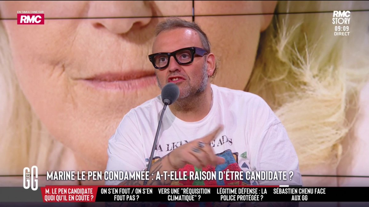 ⚖️ Marine Le Pen condamnée mais candidate : a-t-elle raison d’y aller ? 🗣️ Bruno Poncet : "Les 2 politiques qui ont fait leur carrière en disant qu'ils allaient mettre la racaille en prison et nettoyer au Karcher, ils ont un bracelet et ils sont condamnés." #GGRMC