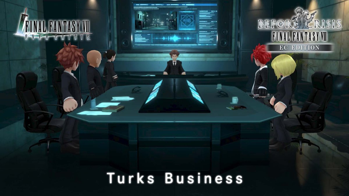New Chapter Coming Soon BEFORE CRISIS -FINAL FANTASY VII- CHAPTER 1 Turks Business will be available starting Jul. 8 7:00 PM PDT! We hope you enjoy the story! #FF7EC #BCFF7