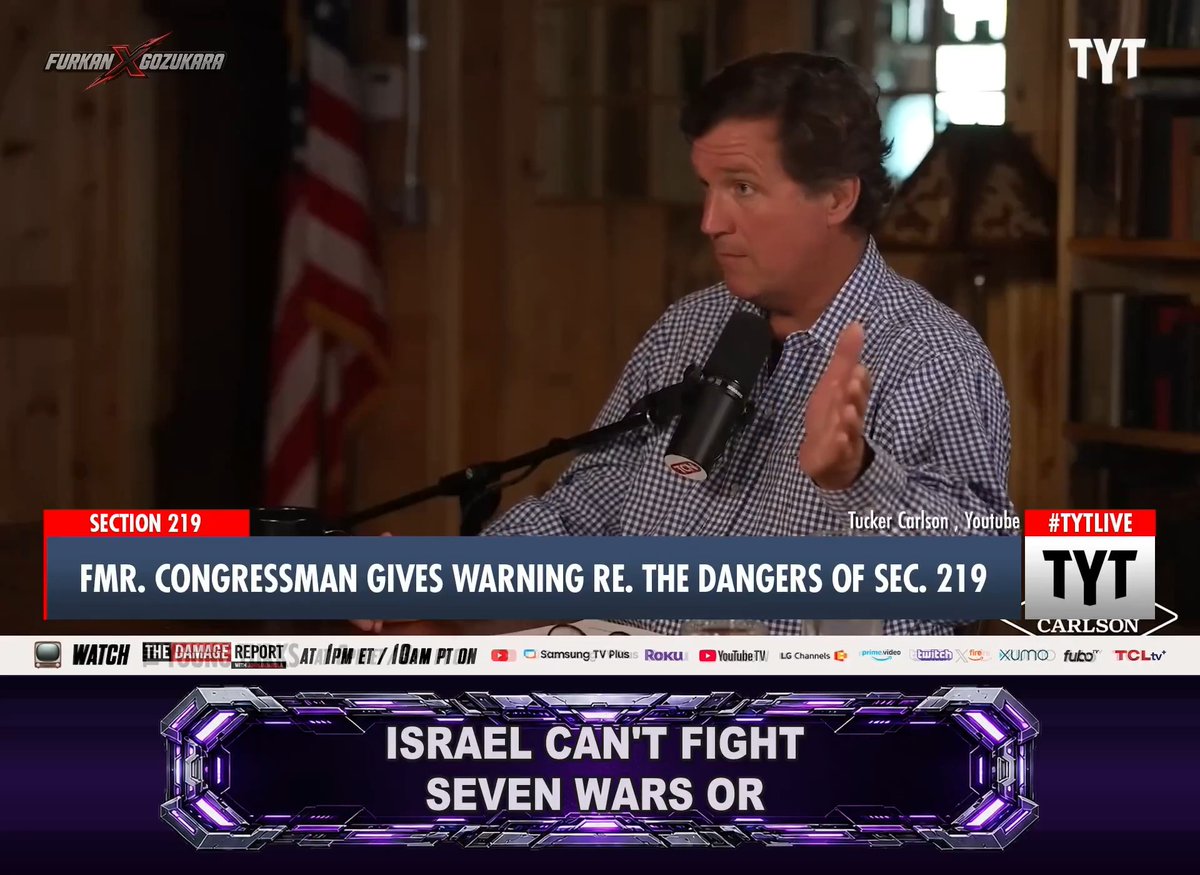 🚨 BOMBSHELL! Tucker Carlson exposes a terrifying new law. He confirms Section 219 will integrate the US military with Israel, intentionally putting Washington at the mercy of the Zionist regime! Former US Rep. Dennis Kucinich warns this massive betrayal destroys security