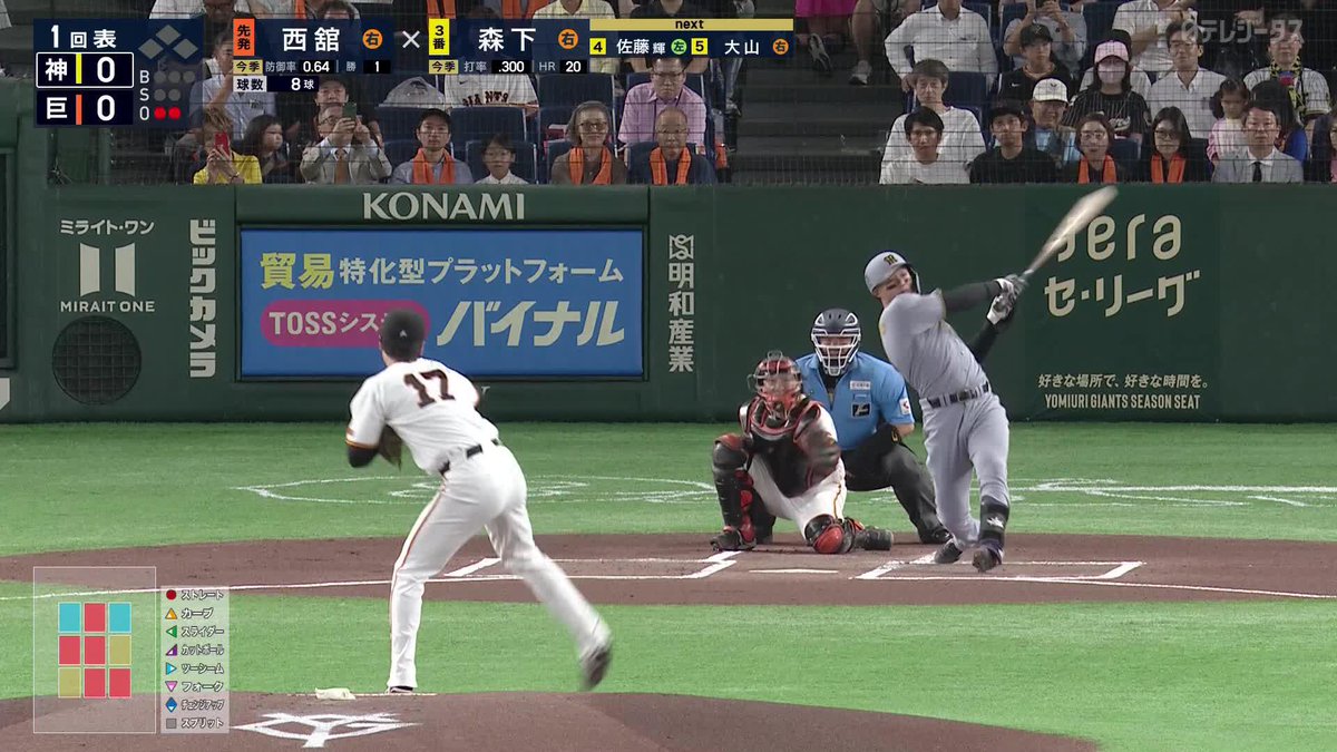 レフトは振り向くだけ 四階席に飛び込む特大弾 森下翔太が第21号先制ホームラン ⚾️巨人×阪神 #阪神タイガース #だったらDAZN