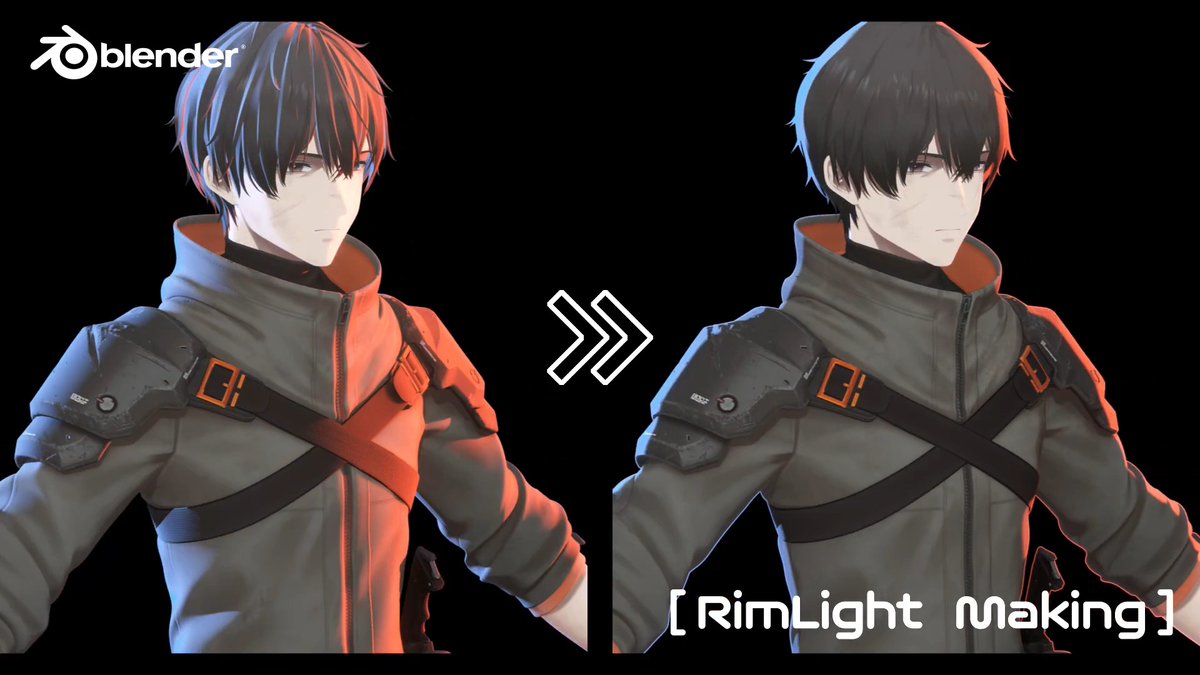 #blender #3DCG 通常ライトを、良い感じのRimLightにするメイキング!