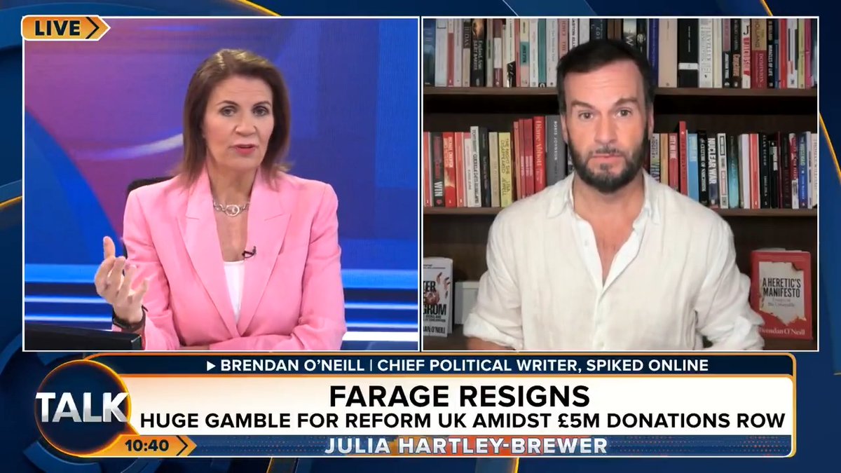 🚨"The other parties have behaved DISGRACEFULLY, this is SINISTER" Brendan O'Neill thinks Labour and the Conservatives pulling out of the Clacton by-election is disgusting, undemocratic and that the two parties are showing complete contempt for the democratic process. Julia Hartley-Brewer