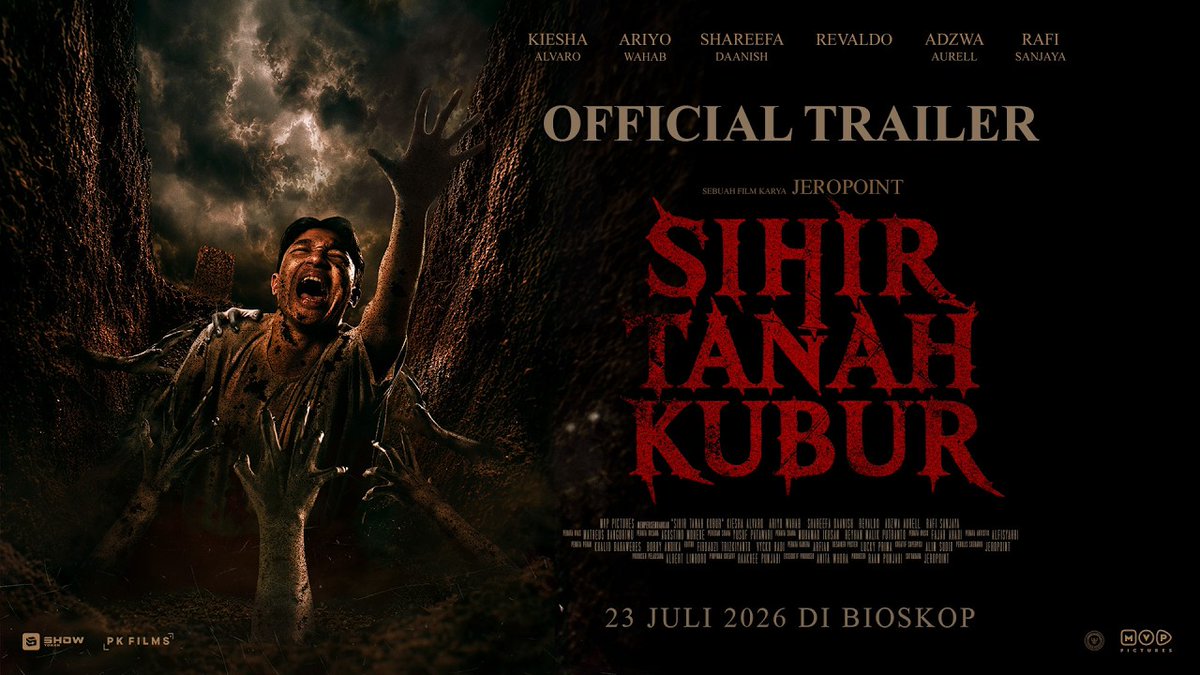 //TW: Blood, Gore, Suicide ⚠️ Sihir Tanah Kubur, film terbaru dari Jeropoint. Vibenya jujur agak-agak Evil Dead-ish, tapi versi lokal. Baru dari trailer doang udah banyak adegan yang bikin ga nyaman bikin ngilu sadis dll 🫠 23 Juli di bioskop