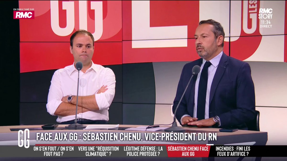 🗣️ Sébastien Chenu, vice-président du RN : "Édouard Philippe est une catastrophe pour le pays. Ce serait la désespérance des Français. C'est le fiasco avec l'air sérieux. Et Mélenchon, c'est la bascule du pays dans une guerre civile." 🗣️ Bruno Poncet : "Et vous l'isolement du pays." #GGRMC