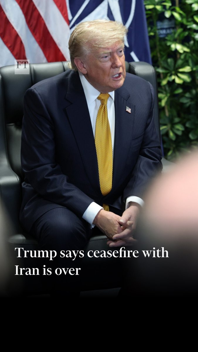 Donald Trump has said the US-Iran ceasefire is 'over' following renewed military strikes between the two countries. Speaking at the Nato summit in Ankara, the US president sharply criticised Iran’s leaders, calling them 'scum' and 'sick people'
