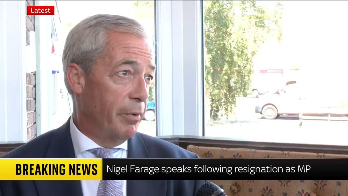 'The Conservatives got over 30,000 votes here in 2019. They don't want to stand. You know why? Because they'd lose and lose badly' Nigel Farage has spoken for the first time since resigning as an MP. All the major parties are refusing to stand a candidate in the by-election. Politics latest: 📺 Sky 501 and YouTube