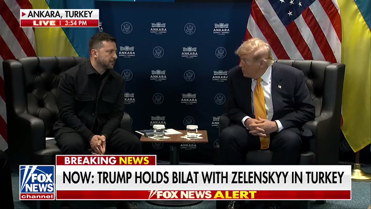 JUST IN: Ukrainian President Volodymyr Zelenskyy thanks President Trump for bipartisan American support in their war against Russia at the high-stakes NATO summit, stressing that cutting a new "drone deal" and securing advanced air defense remain Ukraine's absolute top priorities. "We're thankful as always to your support. American support, bipartisan support. thanks for an invitation to this summit.” “Air defense is the priority. The second point, or maybe the first. And, about negotiations, I think, yes, we understand what to do is our estimation, what to do, how to bring this. And I hope that we will do. I'm sure that you will do everything to solve this war. Yeah. And I'm very happy that our side began to work on, drone deal."