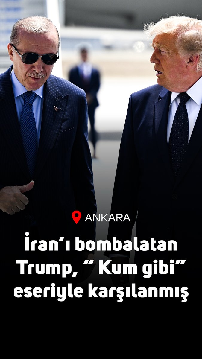 İran’ın bombalanması talimatını NATO Zirvesi nedeniyle bulunduğu Ankara’dan veren Trump’ın, dün “Kum Gibi” şarkısı ile karşılandığı ortaya çıktı “Kum gibi” eseri “Şehirlere bombalar yağardı her gece, biz durmadan sevişirdik” sözleri ile hatırlanıyor
