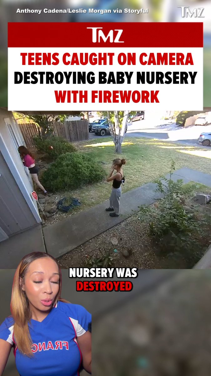 A Citrus Heights, California, family's baby nursery was destroyed after police say teens threw a lit firework into their home, and the terrifying moment was caught on camera.