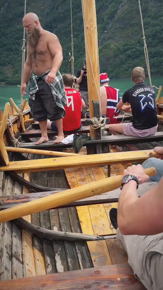 This World Cup has made Norwegians embrace their true culture, they’re now doing the viking rows on a real ship with axes…. Dem go too beat England tomorrow chai 🪓😭😂
