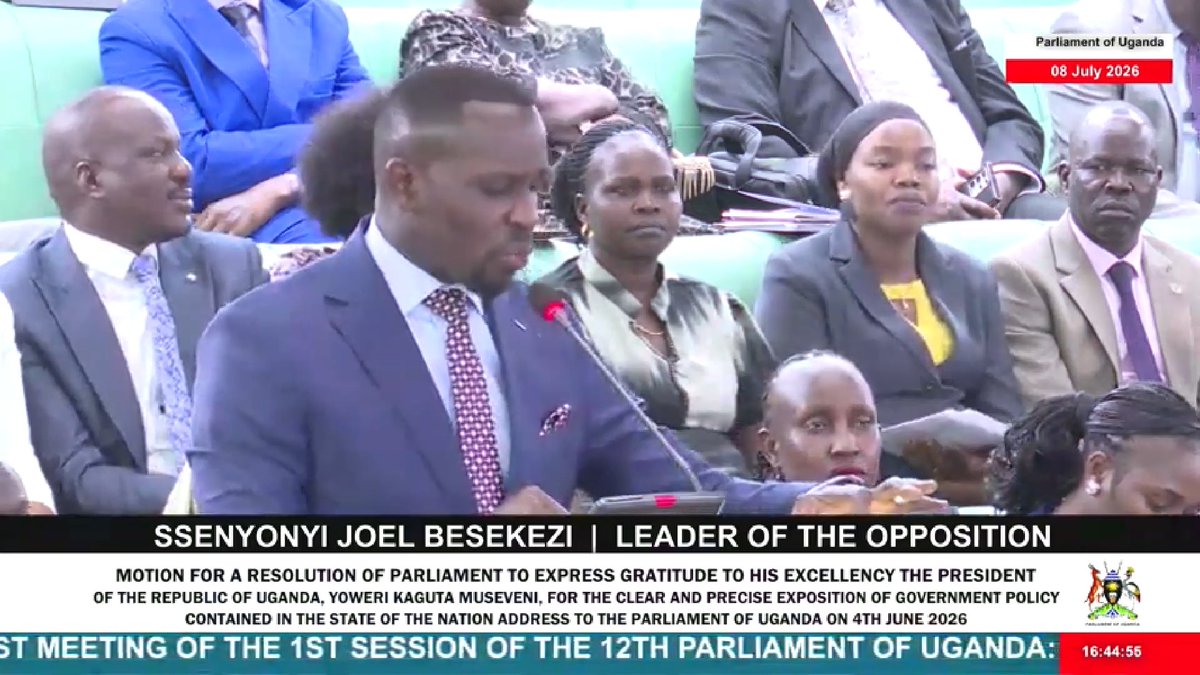 Leader of Opposition, Hon. Joel Ssenyonyi, responding to the President's State of the Nation Address delivered on 04 June 2026. #PlenaryUg