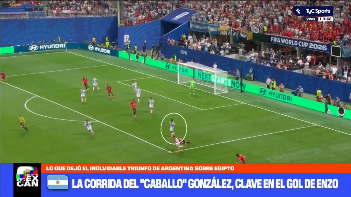 La corrida del "CABALLO" GONZÁLEZ, clave en el gol agónico de Enzo Fernández ante Egipto.