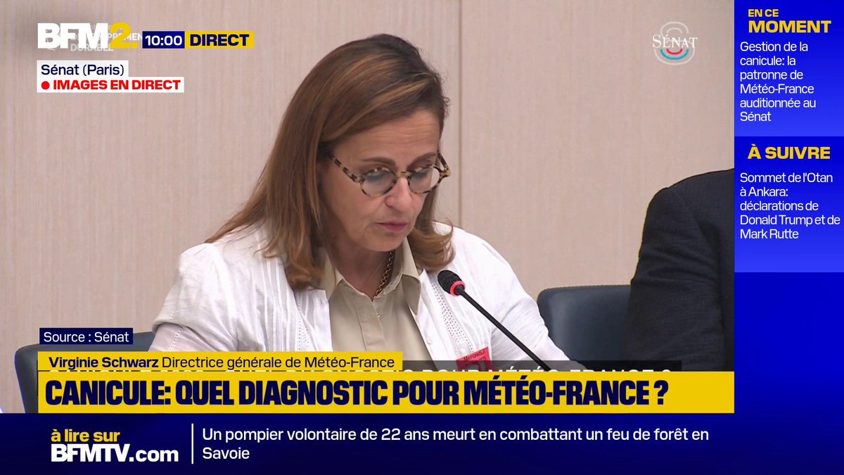 Canicule: "ce type de vague de chaleur en juin pourrait se reproduire quasiment une année sur deux", d’ici la fin du siècle, déclare Virginie Schwarz, directrice générale de Météo-France #BFM2