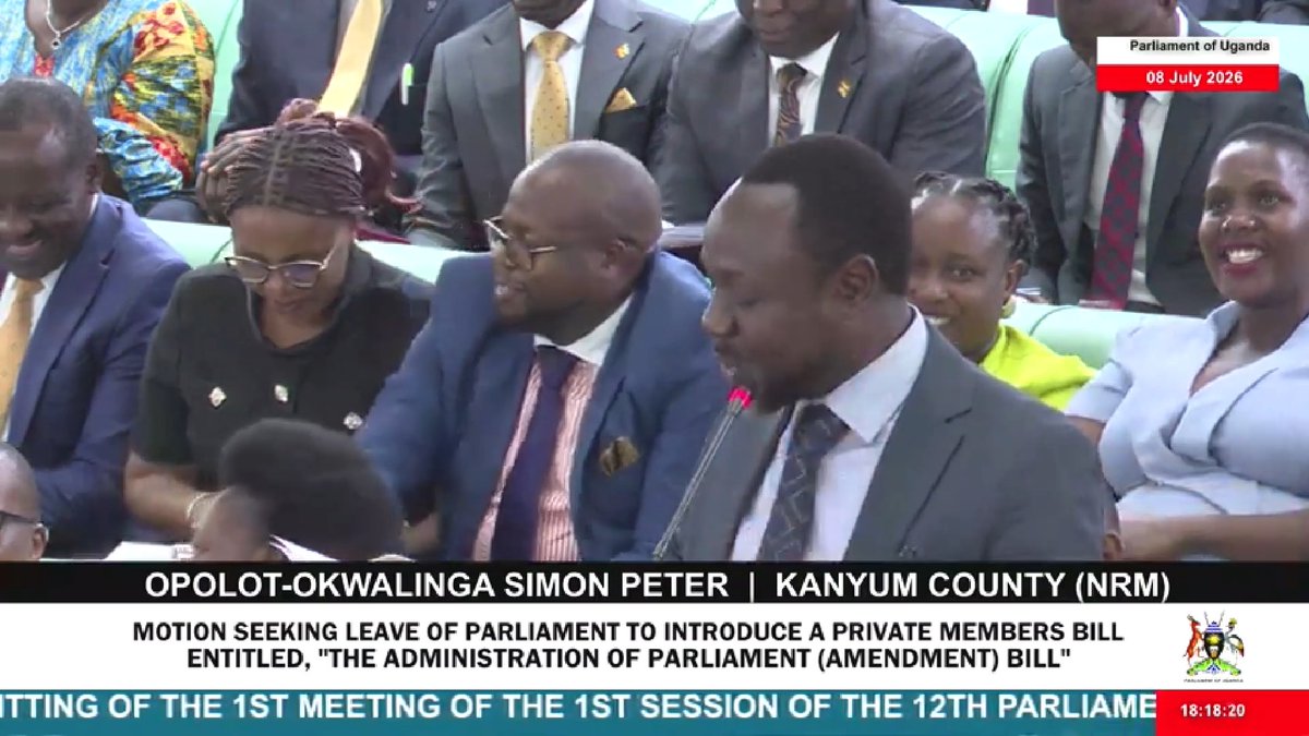 #VIDEO: Hon. Simon Peter Okwalinga (Kanyum) said the amendment to the Administration of Parliament Act should be welcomed because it will protect the Leader of Opposition from impulsive removal from office by the political party. #PlenaryUg