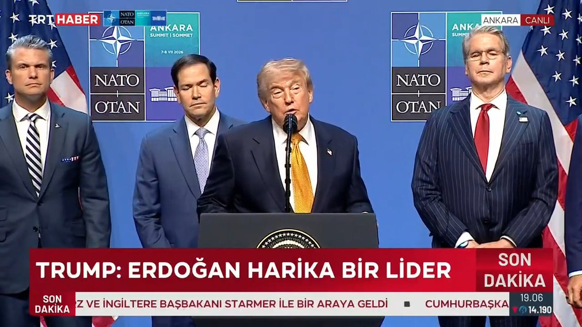 “Cumhurbaşkanı Erdoğan’a fantastik başarılarından ötürü teşekkür ediyorum" ABD Başkanı Trump: Çok başarılı bir NATO Zirvesi'ni tamamladık. Cumhurbaşkanı Erdoğan'a teşekkür ediyorum. Harika bir insan, harika bir lider. Çok uzun zamandır dostuz. Çok güçlü bir kişi. #NATOsummit