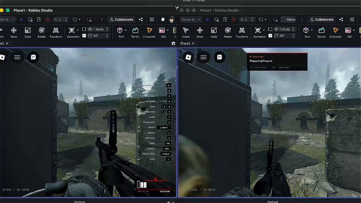 Been working like a crazy person on this update Spectating and playback suite Modes and team modes Launchers, with different 40mm cartridges to use Improved netcode Civilians worked on internally, won't be out for the update but excited to show that soon #robloxdev #roblox