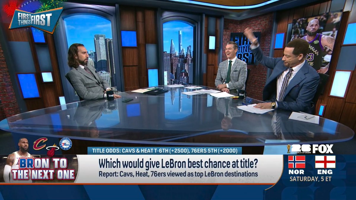 Which team would give LeBron the best chance at a title? Chris Broussard brought out the button to give his answer 😅 “CLEVELAND! I’m so excited about him returning, potentially… Wildes, you give it a try!” 😭