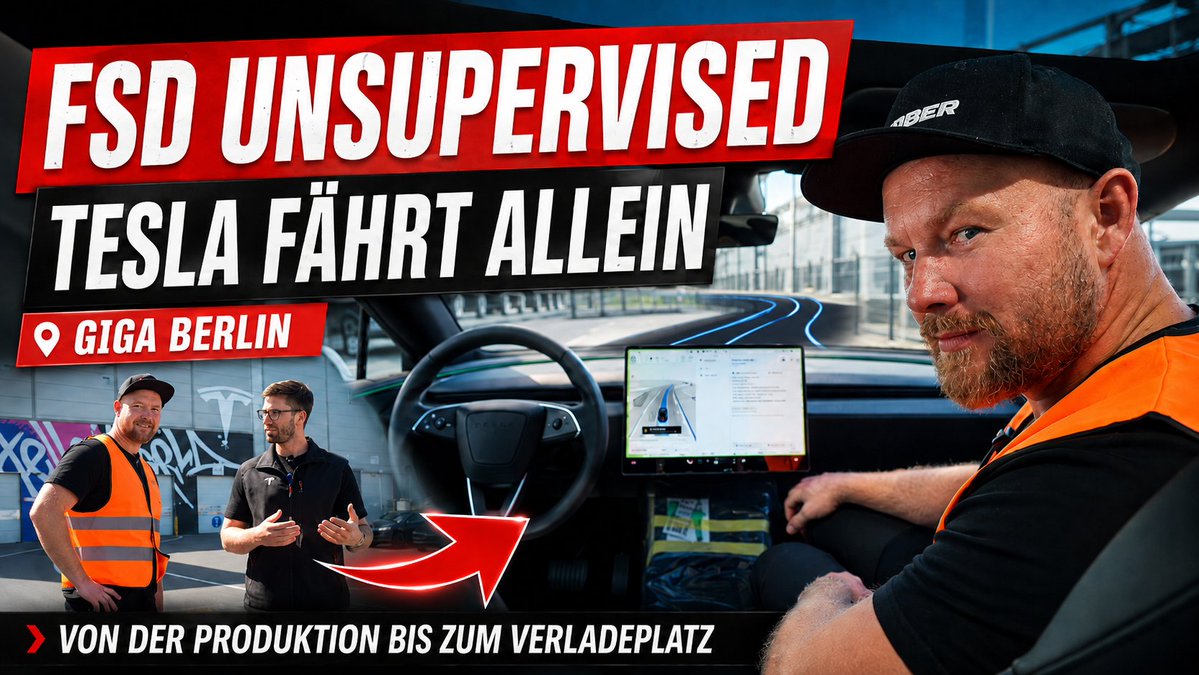 Teil 6: Tesla fährt OHNE FAHRER zum Verladeplatz. Zusammen mit Iven schauen wir uns FSD Unsupervised in der Giga Berlin an. Neue Tesla-Fahrzeuge fahren nach der Produktion autonom weiter, bis zum Verladeplatz. Für mich eines der größten Highlights der gesamten Reise.