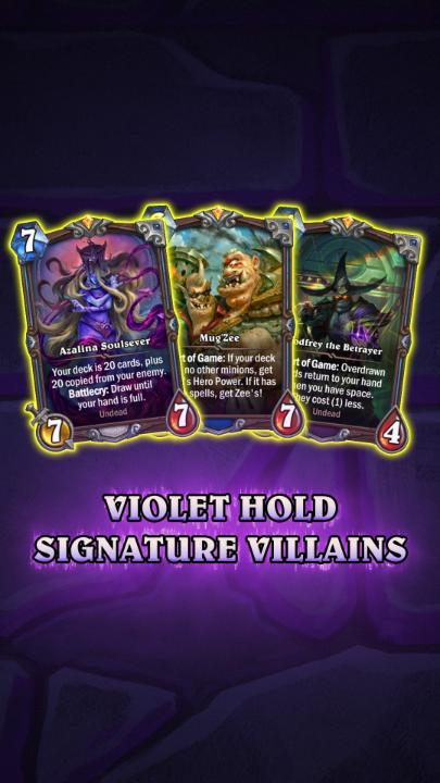 😱 ⛓️💥 Azalina, Godfrey, and Mug'Zee are powering up to Escape from Violet Hold! Unleash these villains and their menagerie of support cards in their signature form through the Darkmoon Faire Treasures from July 7 to July 28!
