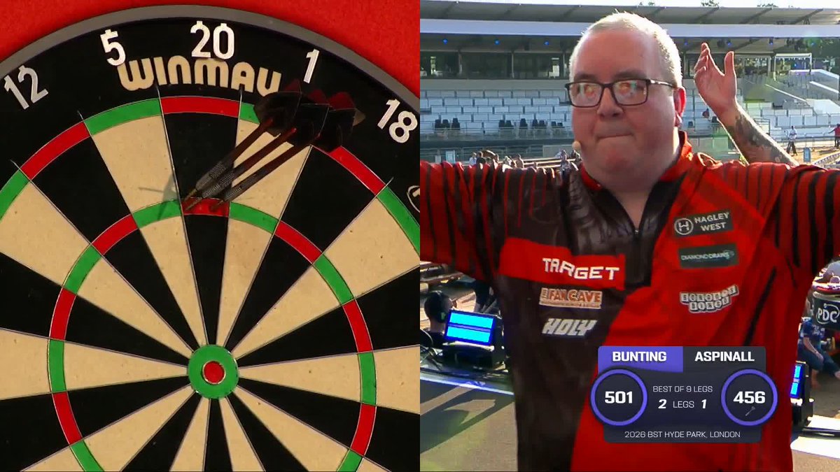 Stephen Bunting lands the first 180 of the night at Hyde Park! Brilliant from The Bullet! 👏