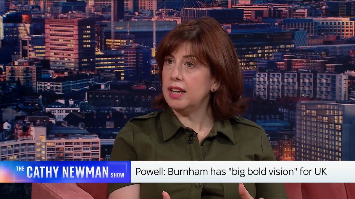 "There'll be more of a domestic focus." Deputy leader of the Labour Party Lucy Powell tells Cathy Newman while Andy Burnham would take the approach in the national interest, domestic issues are his top priority. 📺 Sky 501, Virgin 602