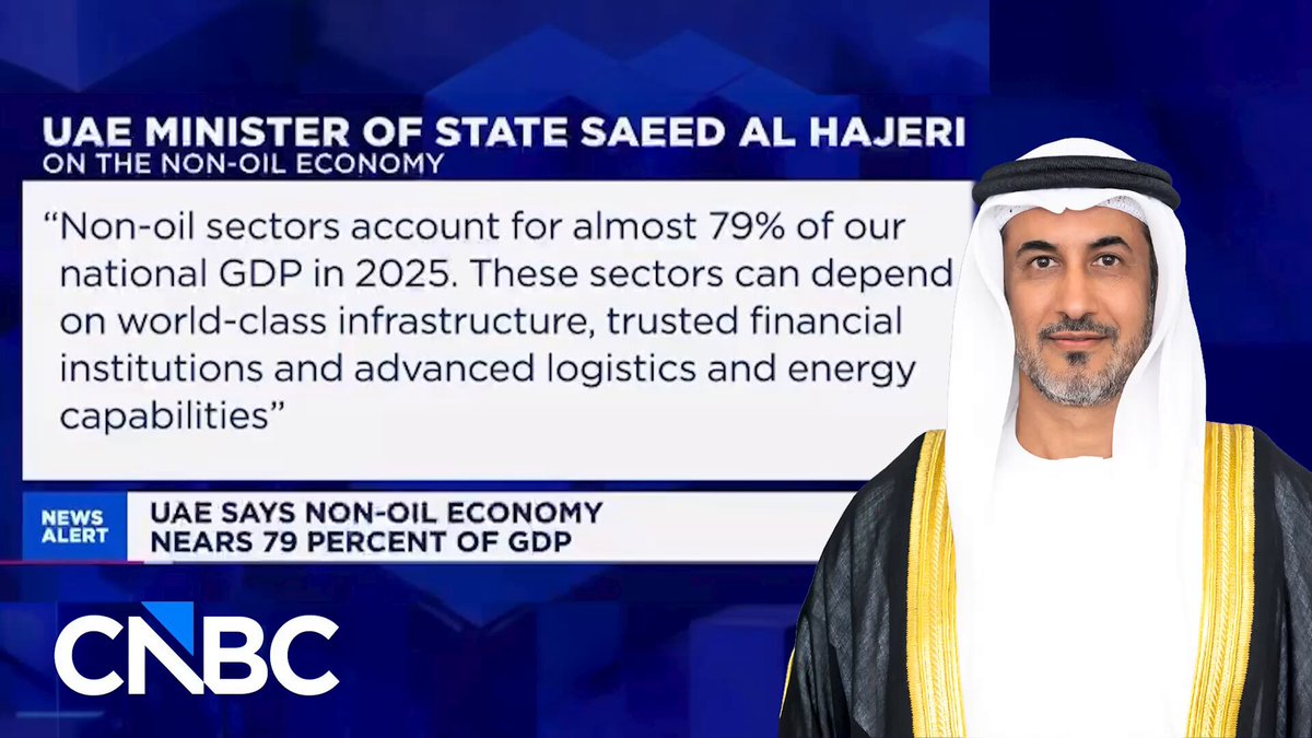 أكد معالي سعيد الهاجري، وزير دولة، أن دولة الإمارات تواصل ترسيخ مكانتها مركزاً عالمياً رائداً للاستثمار والنمو، مستندة إلى اقتصاد يتمتع بالمرونة والاستقرار والقدرة على التكيف مع المتغيرات الإقليمية والعالمية. His Excellency Saeed Al Hajeri, Minister of State, said that despite global and regional challenges, the UAE's economy continues to thrive — proving its remarkable resilience and stability.