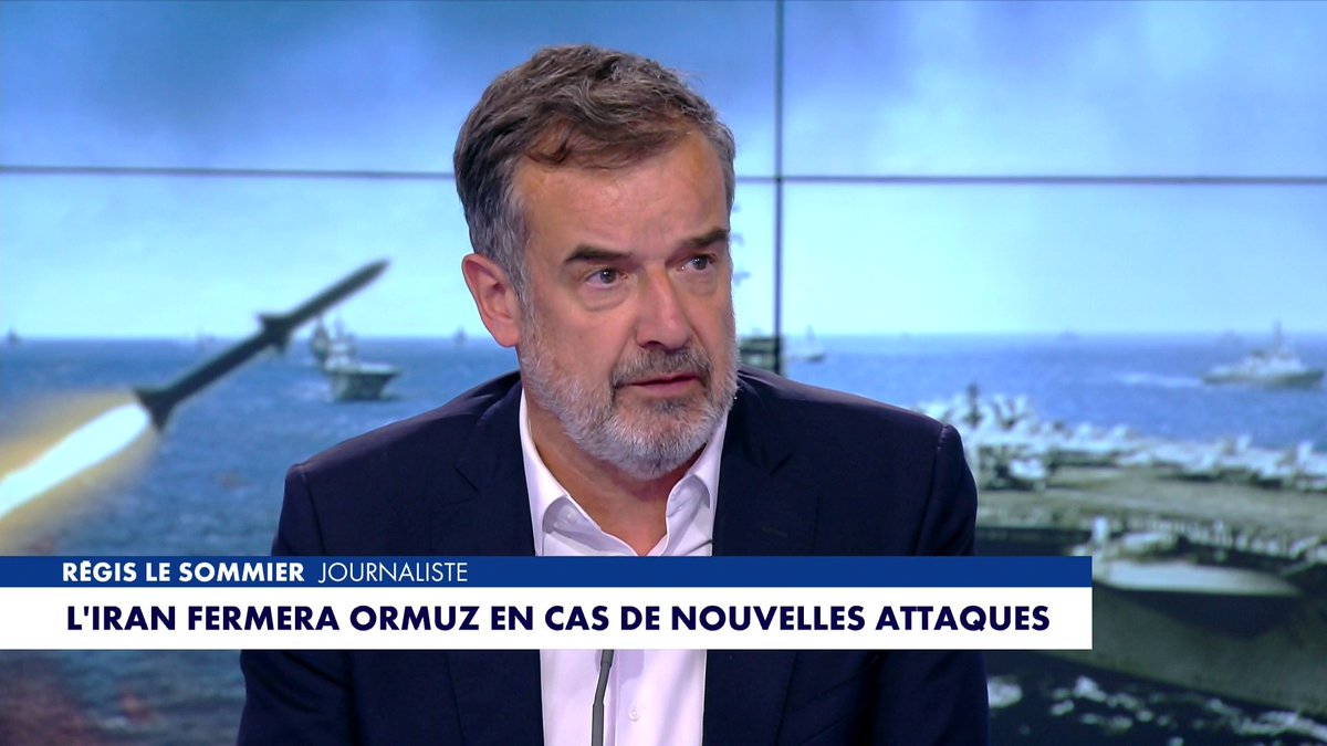 «L'Iran a trouvé dans le détroit d'Ormuz une possibilité d'exercer une pression sur l'économie mondiale», estime le journaliste Régis Le Sommier dans #LHeureInter Toute l'info est à retrouver sur