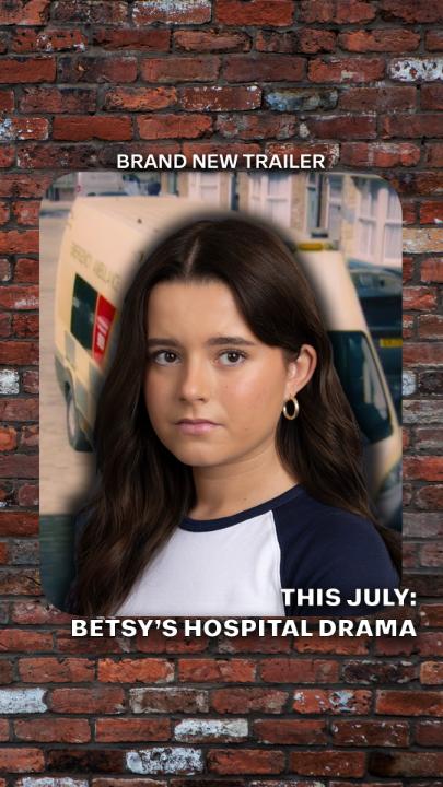 Brand New Trailer: Betsy's Hospital Drama 😲 There’s more drama for Carla and Lisa Connor Swain on Coronation Street next week when daughter Betsy is rushed to hospital in an ambulance after collapsing at home. But what has happened to Betsy? And why does Dylan find himself in the firing line as her condition worsens? All will be revealed as Lisa demands answers and accusations fly, whilst Betsy tries to come to terms with her life changing diagnosis. #Corrie