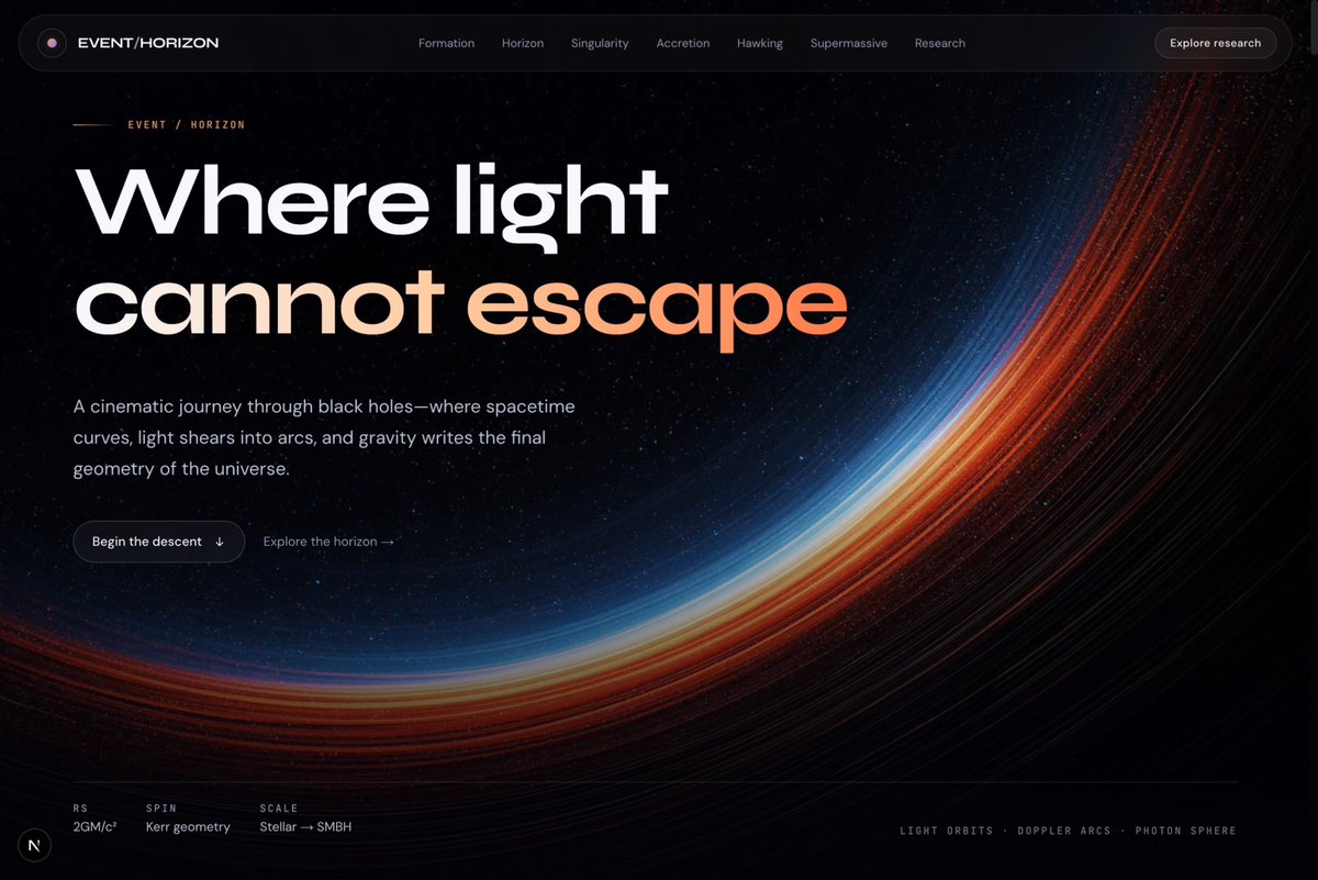 Grok 4.5 is pretty good at building websites. Just made a beautiful website about black holes. Check this out:
