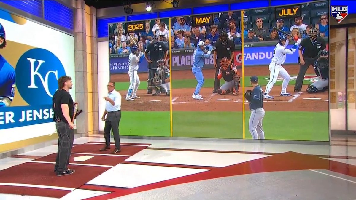 Carter Jensen has continued to tinker his swing at the plate and he's gotten in a groove, slashing .314/.357/.569 over his last 25 games! 💥 The Kansas City Royals catcher breaks it all down on #MLBCentral.