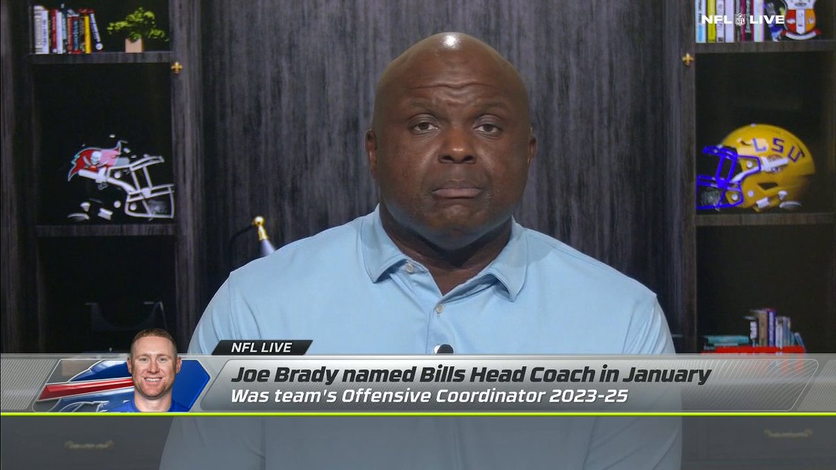 "I don't know if there's a head coach and an organization under as much pressure, for the right reasons, than Joe Brady and the Buffalo Bills." —Booger on the expectations for head coach Joe Brady and the Buffalo Bills 🏈