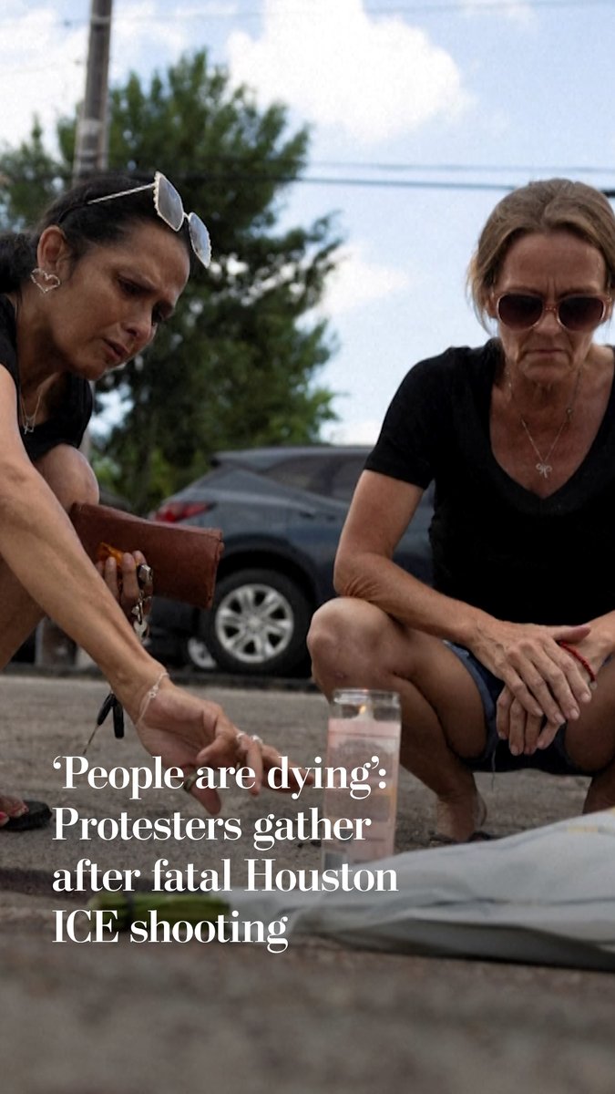 Protesters gathered after an ICE officer fatally shot Lorenzo Salgado Araujo, a Mexican immigrant in Houston, on Tuesday during an attempted traffic stop arrest. Investigations into the shooting are underway.