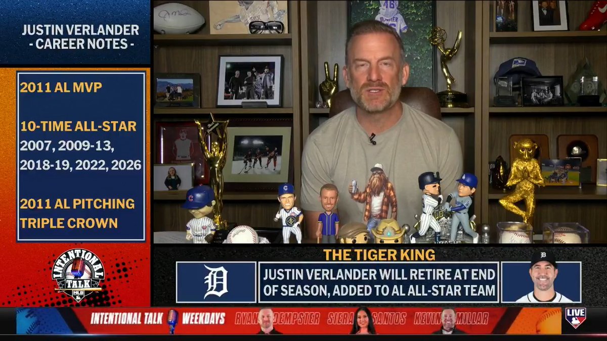 "A celebration of greatness of the game... surefire first ballot Hall of Famer." RyanDempster and Siera Santos react to Justin Verlander announcing his retirement at the end of the season and being added to the AL All-Star team.