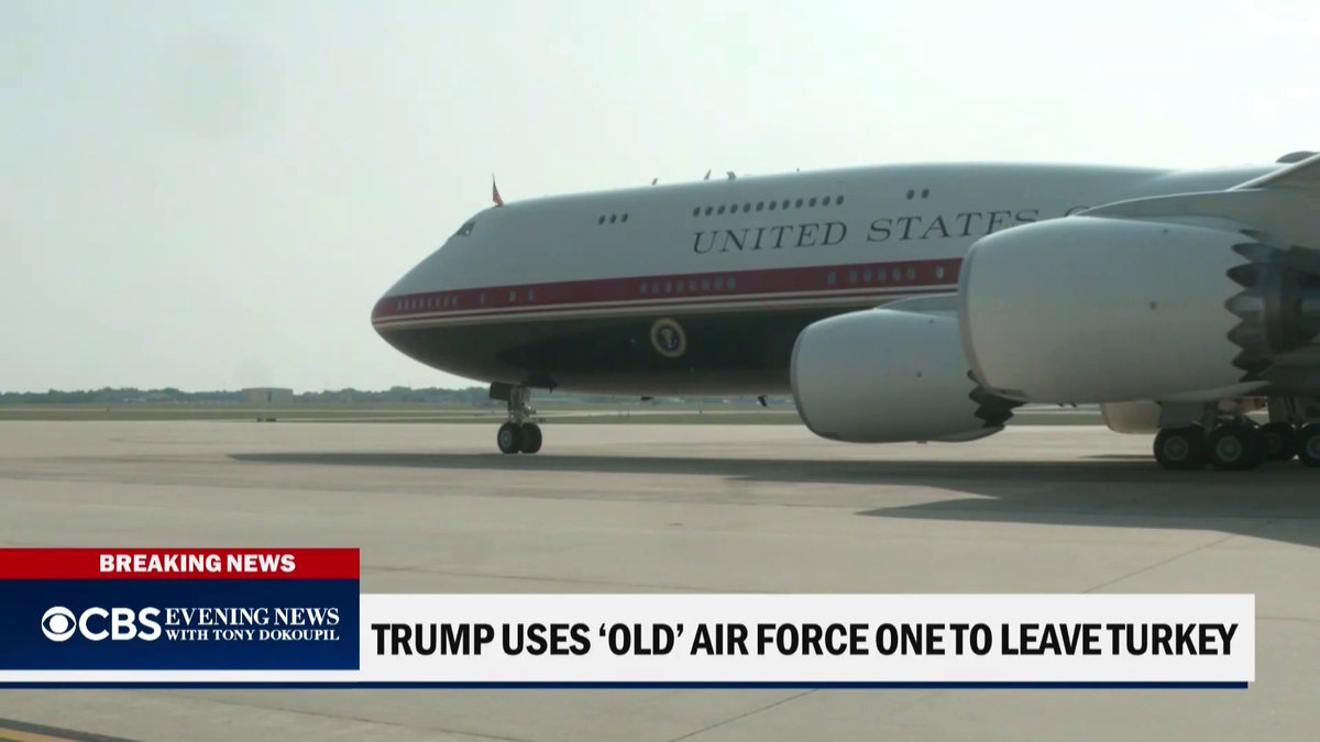 President Trump flew to the NATO summit in Turkey on the new Qatari-gifted Air Force One, but left on the old AF1. New questions are being raised after the White House said the new jet was sent to a U.S. military base in the U.K. so American troops stationed there could see it. Ed O'Keefe reports.
